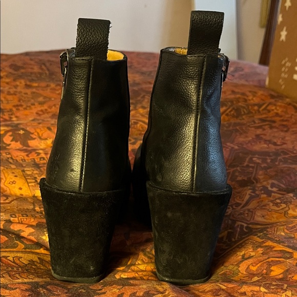 John Fluevog Black Leather Ankle Booties - Picture 4 of 8